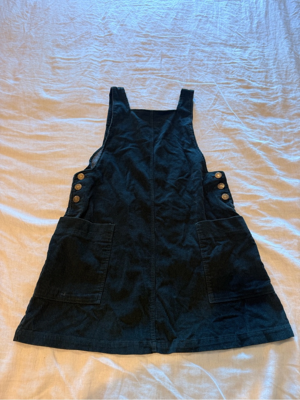 Dark Green Corduroy Pinafore Dress with Pocket Details Urban Outfitters BDG
